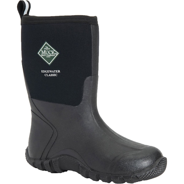 Muck Boot Co Men's Edgewater Classic Mid Rubber Boot, Plain Toe, 12" Height, Black, 11 - ECM000   M  110