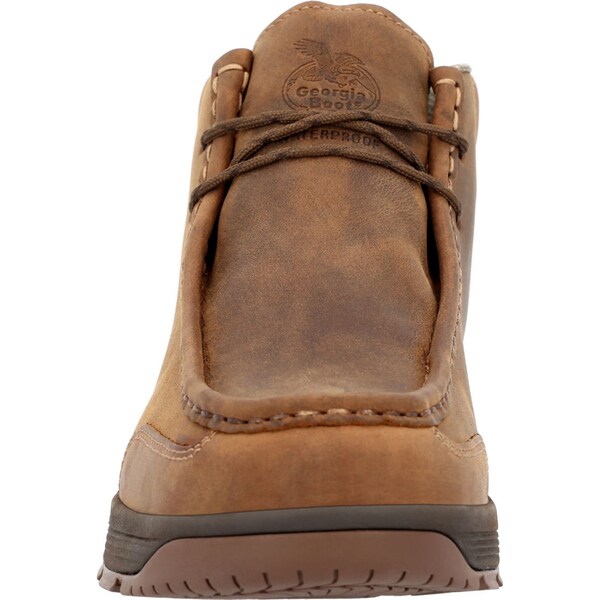 Georgia Boot Men's Waterproof Wallabe Boot, 9.5 W, Superlyte Alloy Toe, 5 in H, Brown, GB00647 - GB00647