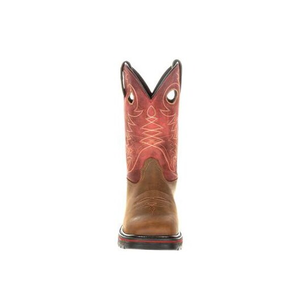 Georgia Boot Carbo-Tec, Men's Waterproof Western Work Boot, SPR Leather, 11 in Height, Brown and Red - GB00221