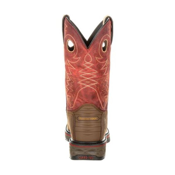 Georgia Boot Carbo-Tec, Men's Waterproof Western Work Boot, SPR Leather, 11 in Height, Brown and Red - GB00221