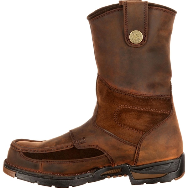 Georgia Boot Athens, Men's Waterproof Wellington Work Boot, 10 W, Leather/Suede, 10 in Height, Brown - G4403