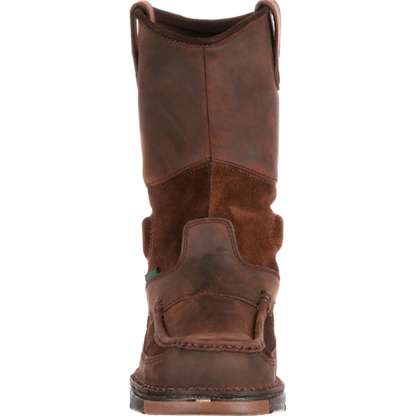 Georgia Boot Athens, Men's Waterproof Wellington Work Boot, 10 W, Leather/Suede, 10 in Height, Brown - G4403