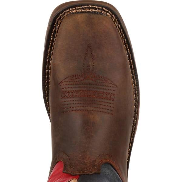 Durango Men's Texas Flag Western Boot, 9 W, Steel Toe, Dark Brown, DB021 - DB021