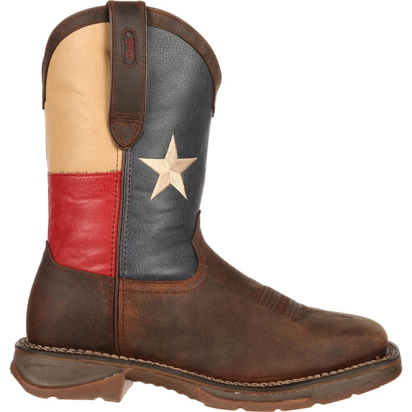 Durango Men's Texas Flag Western Boot, 9 W, Steel Toe, Dark Brown, DB021 - DB021