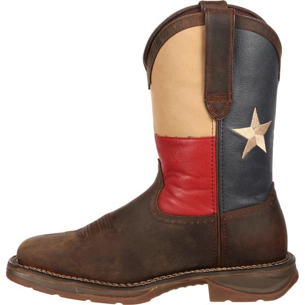 Durango Men's Texas Flag Western Boot, 9 W, Steel Toe, Dark Brown, DB021 - DB021