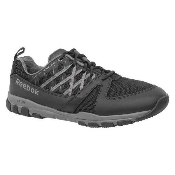 Reebok Sublite Work, Men's Athletic Shoe, 12 W, Leather, Mesh, Microfiber, Low Height, Black/Gray - RB4015