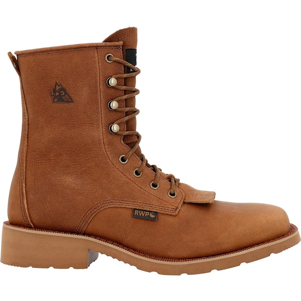 Rocky Waterproof Western Boot, 7.5 M, Leather, 8 in H, Cognac - RKW0436