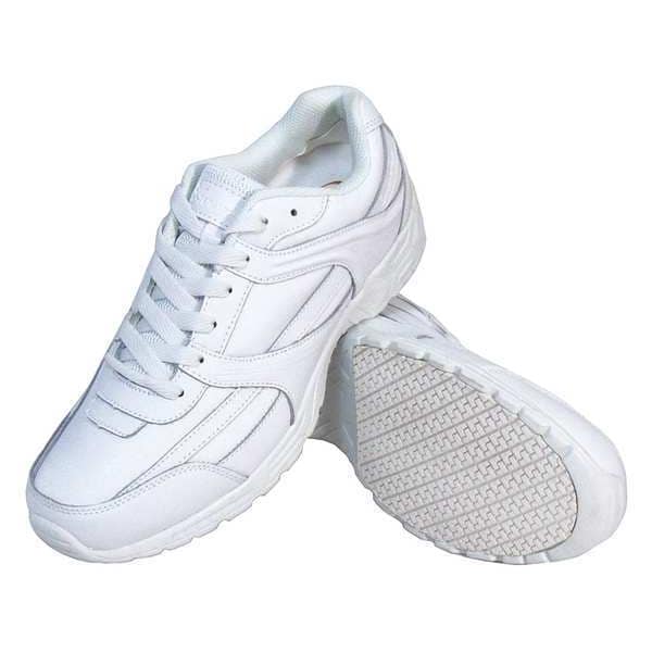 Genuine Grip Women's Athletic Shoe, 7.5 M, Leather, 4 in Height, White - 1115-7.5M