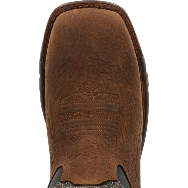 Rocky Men's Waterproof Western Boot, 10 W, Steel Toe, 11 in H, Brown, RKW0356 - RKW0356
