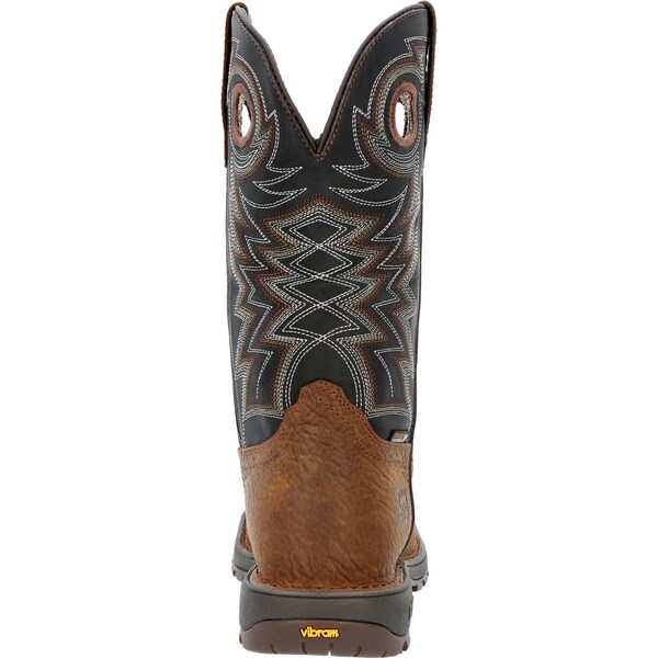 Rocky Men's Waterproof Western Boot, 10 W, Steel Toe, 11 in H, Brown, RKW0356 - RKW0356