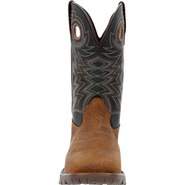 Rocky Men's Waterproof Western Boot, 10 W, Steel Toe, 11 in H, Brown, RKW0356 - RKW0356