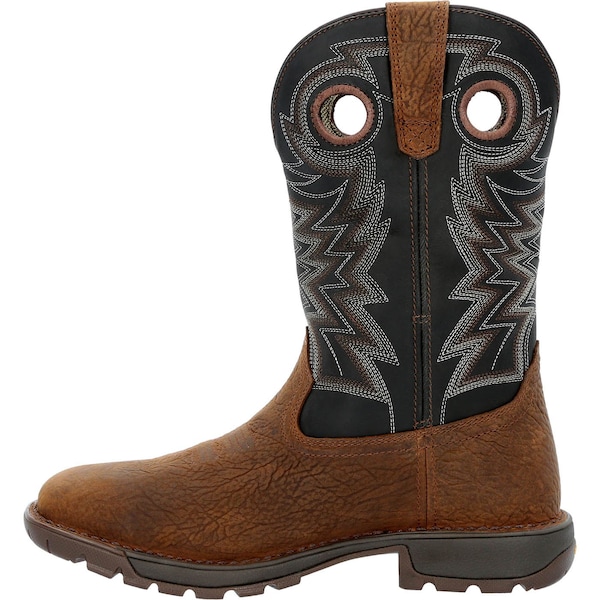 Rocky Men's Waterproof Western Boot, 10 W, Steel Toe, 11 in H, Brown, RKW0356 - RKW0356
