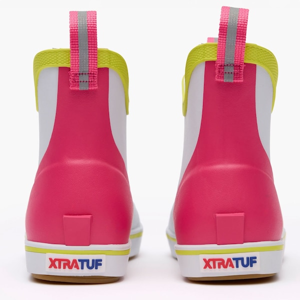 Xtratuf Youth Ankle Boot, Plain Toe Toe, 6 in Height, White Multi Pink, 12 - XKAB101C
