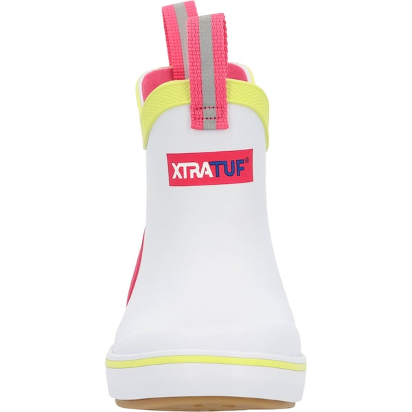 Xtratuf Youth Ankle Boot, Plain Toe Toe, 6 in Height, White Multi Pink, 12 - XKAB101C