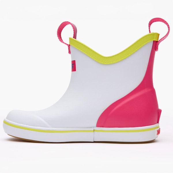 Xtratuf Youth Ankle Boot, Plain Toe Toe, 6 in Height, White Multi Pink, 12 - XKAB101C