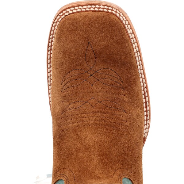 Durango Western Boot, 7.5 W, Leather, 13 in H, Whiskey Tobacco/Aqua - DDB0467