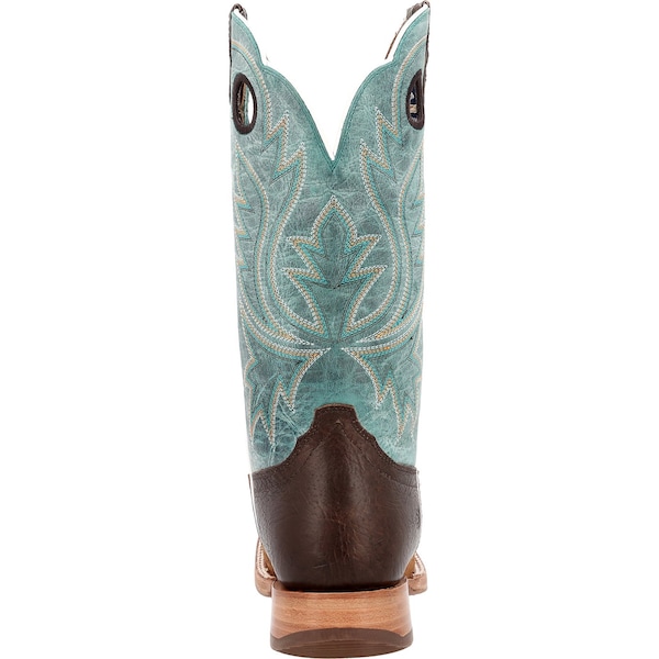 Durango Western Boot, 7.5 W, Leather, 13 in H, Whiskey Tobacco/Aqua - DDB0467