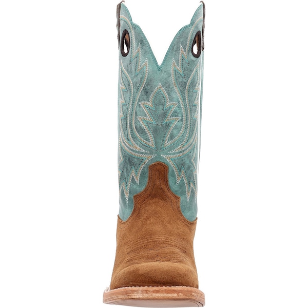 Durango Western Boot, 7.5 W, Leather, 13 in H, Whiskey Tobacco/Aqua - DDB0467