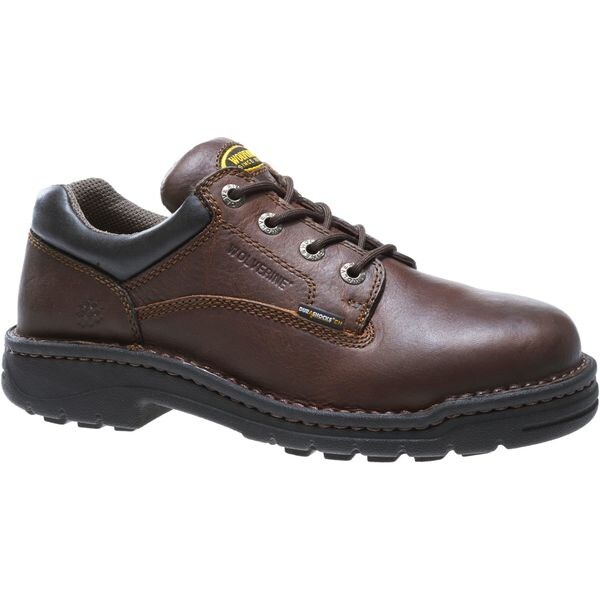 Wolverine Men's Oxford Shoe, Steel Toe, Leather Upper, Polyurethane Outsole, Lace Up, Brown, 8 1/2 M - W04373