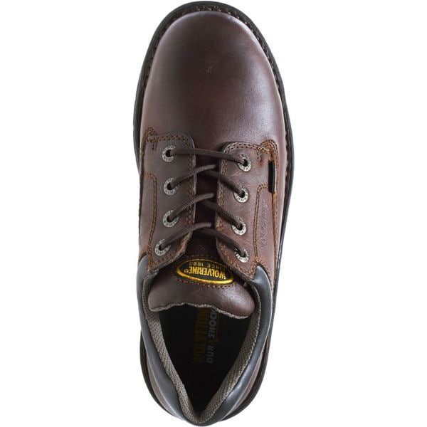 Wolverine Men's Oxford Shoe, Steel Toe, Leather Upper, Polyurethane Outsole, Lace Up, Brown, 8 1/2 M - W04373