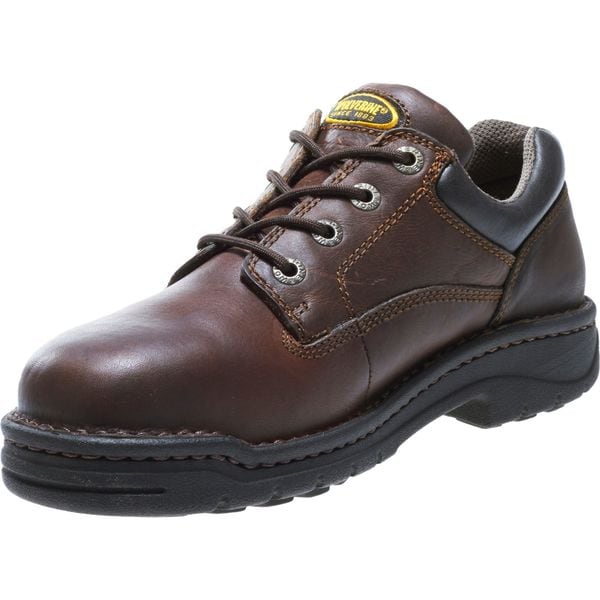 Wolverine Men's Oxford Shoe, Steel Toe, Leather Upper, Polyurethane Outsole, Lace Up, Brown, 8 1/2 M - W04373
