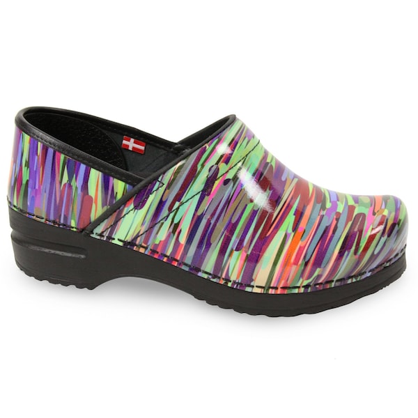 Sanita TIVOLI Women's Closed Back Clog in Multicolor Stripes, Size 6.5-7, PR - 477926-090-38