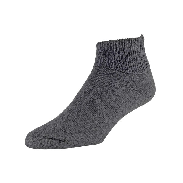 Railroad Sock Men's HealthTrak Therapeutic Quarter Socks, Size 6-12 M, Black, 3PK - 992 BK