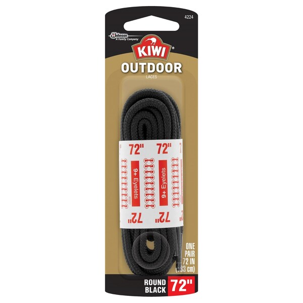 Kiwi Kiwi Outdoor 72 in. Black Boot Laces - 70449