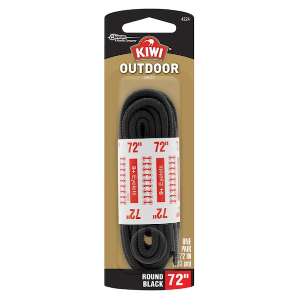 Kiwi Kiwi Outdoor 72 in. Black Boot Laces - 70449