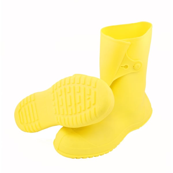 Tingley Overboots, Plain Toe, PVC, 10 in Height, Snap Tab Closure, Cleated Sole, Yellow, L - 35123