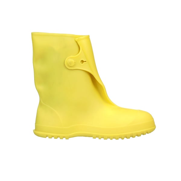 Tingley Overboots, Plain Toe, PVC, 10 in Height, Snap Tab Closure, Cleated Sole, Yellow, L - 35123