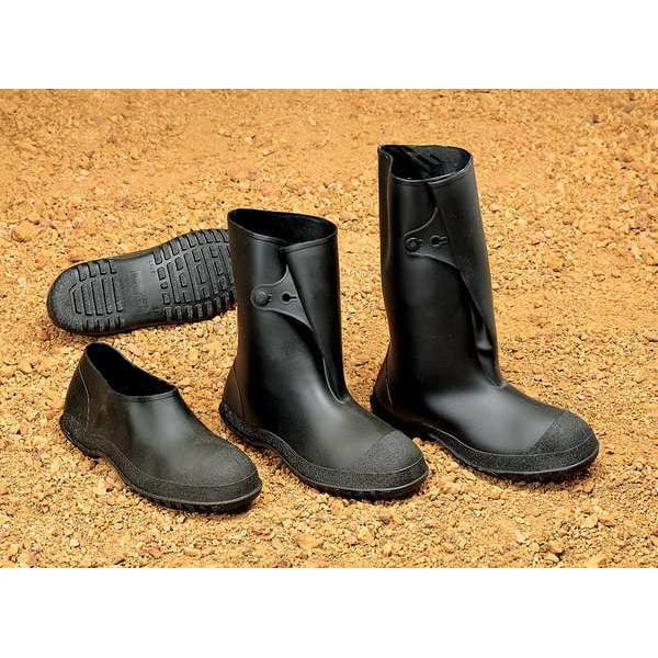 Tingley Overboots, Plain Toe, PVC, 10 in Height, Snap Tab Closure, Cleated Sole, Yellow, L - 35123