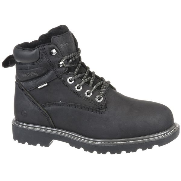 Wolverine Men's 6-Inch Work Boot, 11 M, Steel Toe, 6 in H, Black, W10694 - W10694