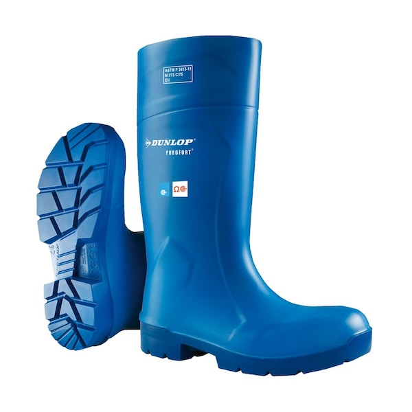 Dunlop Unisex Tall Rubber Boots, Steel Toe, Blue, Men's 8, Women's 10 - 5163155