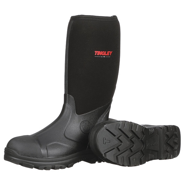 Tingley Men's Tall Rubber Boots, 8 Half Rubber-Neoprene, 15 in H, Black, 87151 - 87151