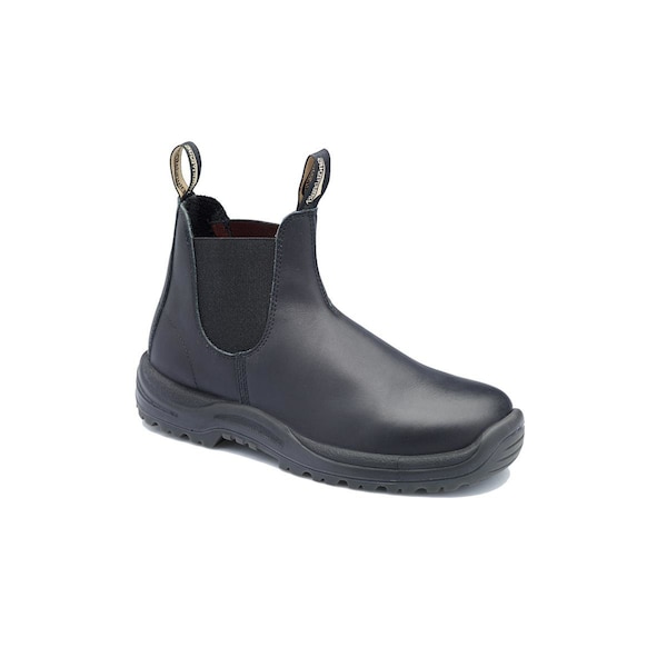 Blundstone Steel Toe Slip-On Elastic Side Boots W/ Kick Guard, Black, Au Size 5.5, Us Size 6.5 - 179-055