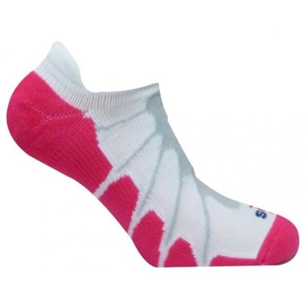 Sox Sox SS 6011 Sport Plantar Fasciitis Arch Support Ghost Compression Socks; White-Fuchsia - Medium - SS6011_W-FS_MD