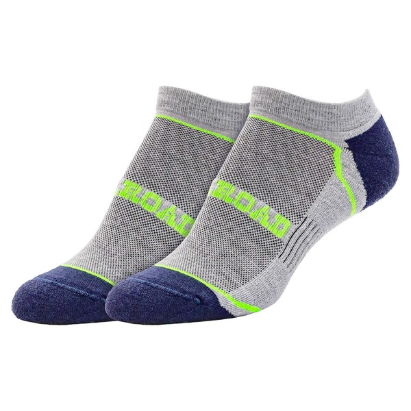 Railroad Sock Outdoor No Show Socks, Size 5-10 W/4-7.5 M, Navy/Lime, 2PK - OD291NSLI