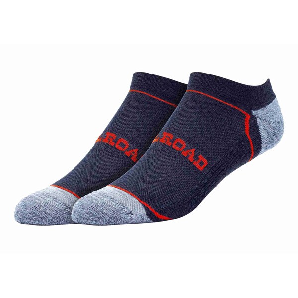 Railroad Sock Outdoor No Show Socks, Size 6-12 M, Black/Red, 2PK - OD211NSR