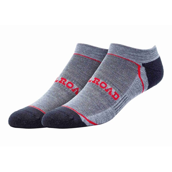 Railroad Sock Outdoor No Show Socks, Size 6-12 M, Black/Red, 2PK - OD211NSR