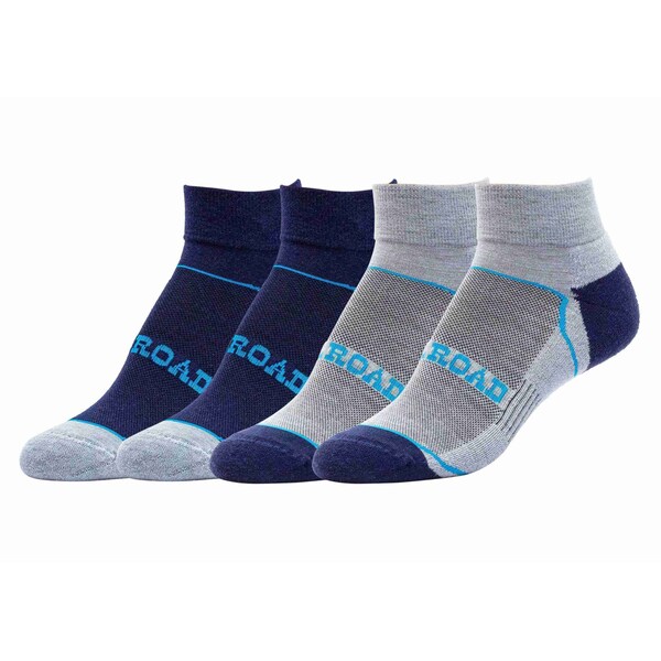 Railroad Sock Outdoor Quarter Socks, Size 5-10 W/4-7.5 M, Grey/Blue, 2PK - OD291QUBL