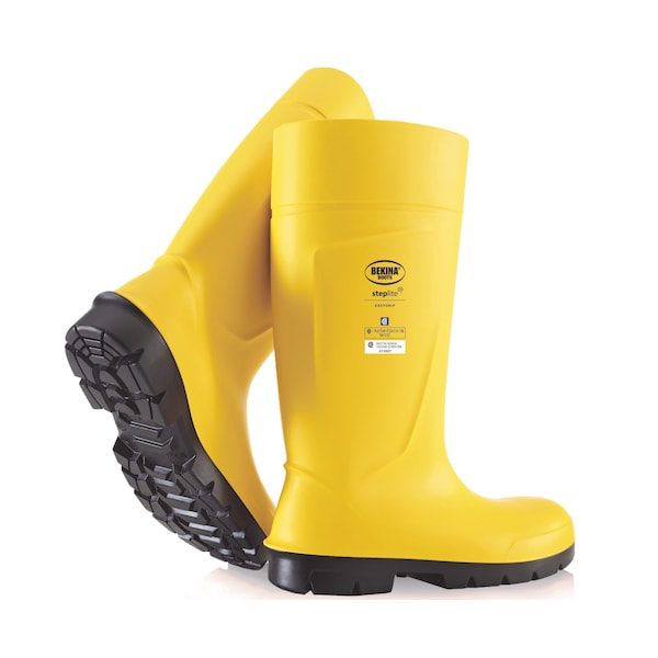 Bekina Steplite EasyGrip PU Boot, Steel Toecap, Yellow-Black, Size 5 - PAN3P/2080AZ532-05