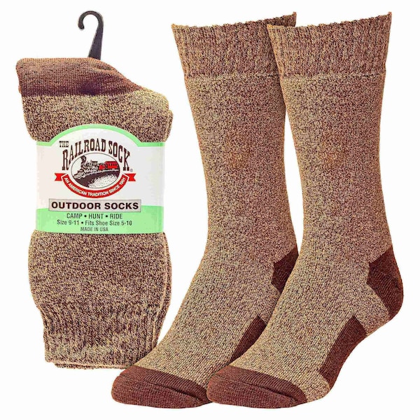 Railroad Sock The Twisted Sister Women's Outdoor Crew Socks, Size 5-10, Brown, 1PR - 684 TS BR