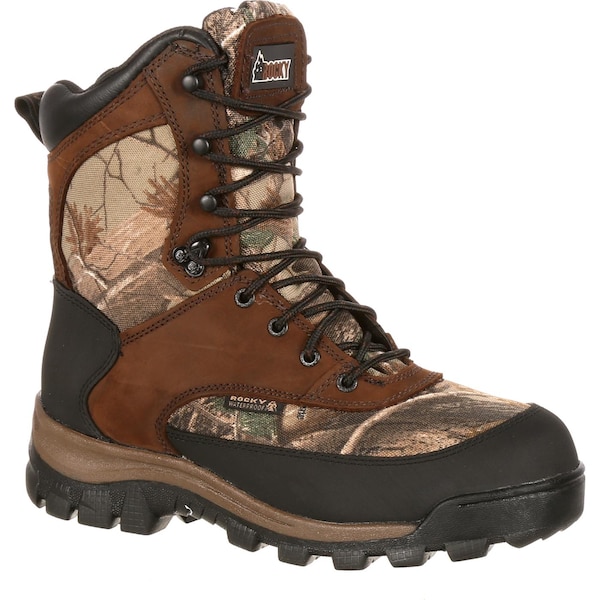 Rocky Core, Men's Waterproof Insulated Outdoor Boot, 11 W, Leather, Nylon, 8 in Height, Brown RealTree AP - FQ0004754
