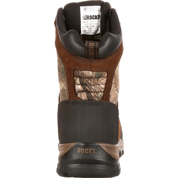 Rocky Core, Men's Waterproof Insulated Outdoor Boot, 11 W, Leather, Nylon, 8 in Height, Brown RealTree AP - FQ0004754