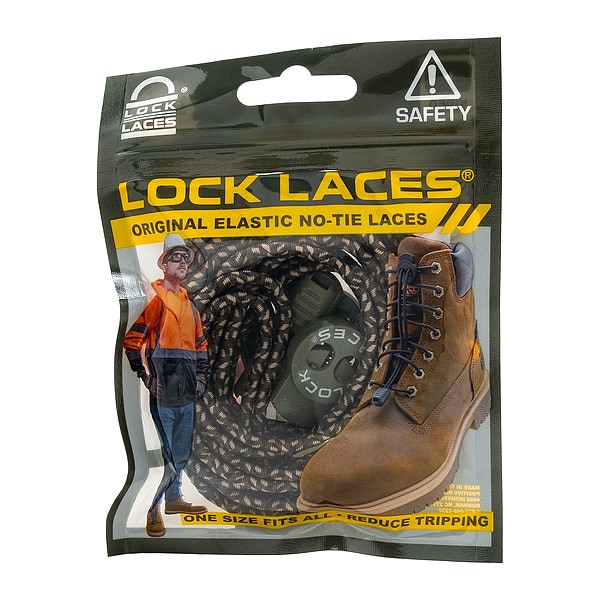 Lock Laces Safety Boot Laces, Camouflage, 72" L, PR - CAM72