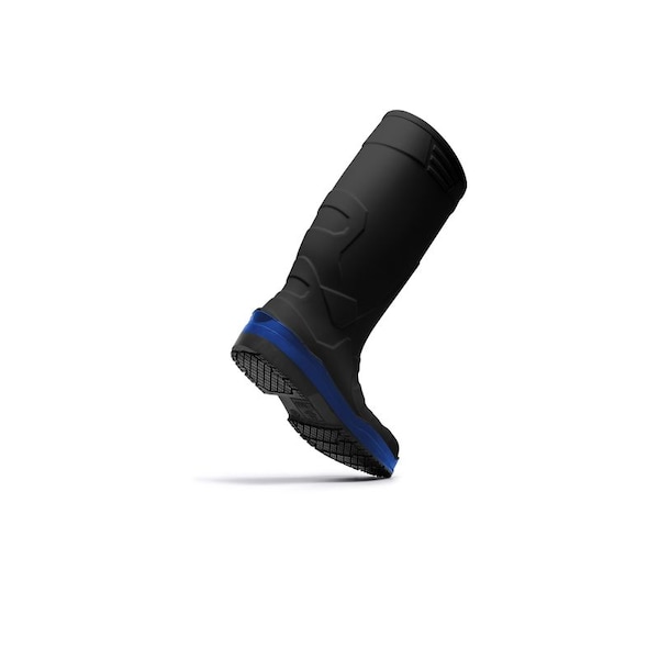 Shoes For Crews Unisex Sentinel Tall Rubber Boots, Plain Toe, 14.5 in Height, Black/Blue, 12 - 63610