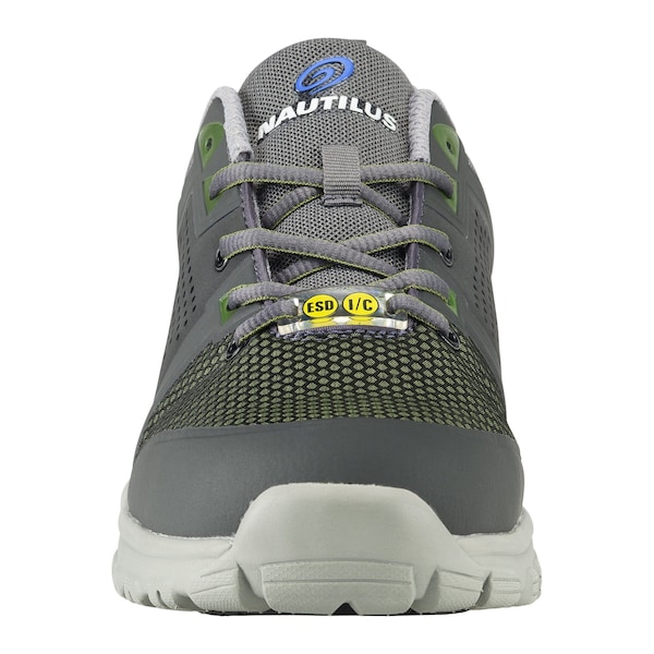 Nautilus Safety Footwear Men Aluminum Toe Size 13 ZEPHYER AT, MENS PR, Grey, Green, 13, Medium - N1311-13M