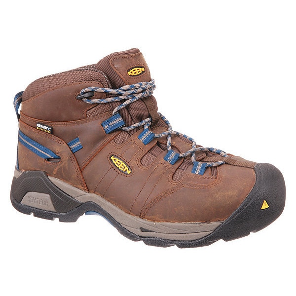 Keen Men's 6-Inch Work Boot, 10 D, Steel Toe, 6 in H, Cascade Brown/Orion Blue, 1020086 - 1020086