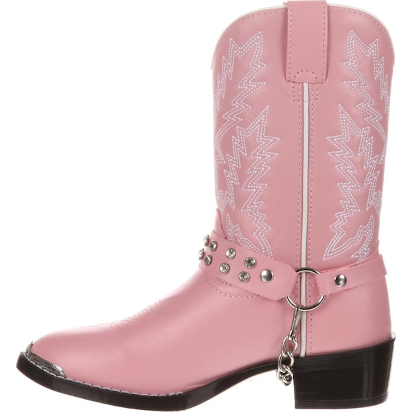Durango Kids Western Boot, 4.5 D, Leather, 10 in H, Pink Bling - BT668